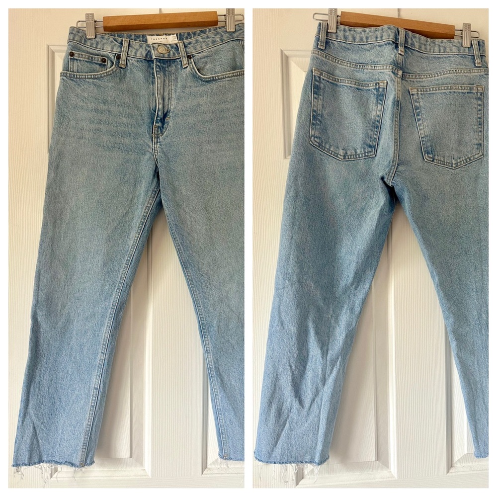 Topshop Sky Blue Straight Jeans